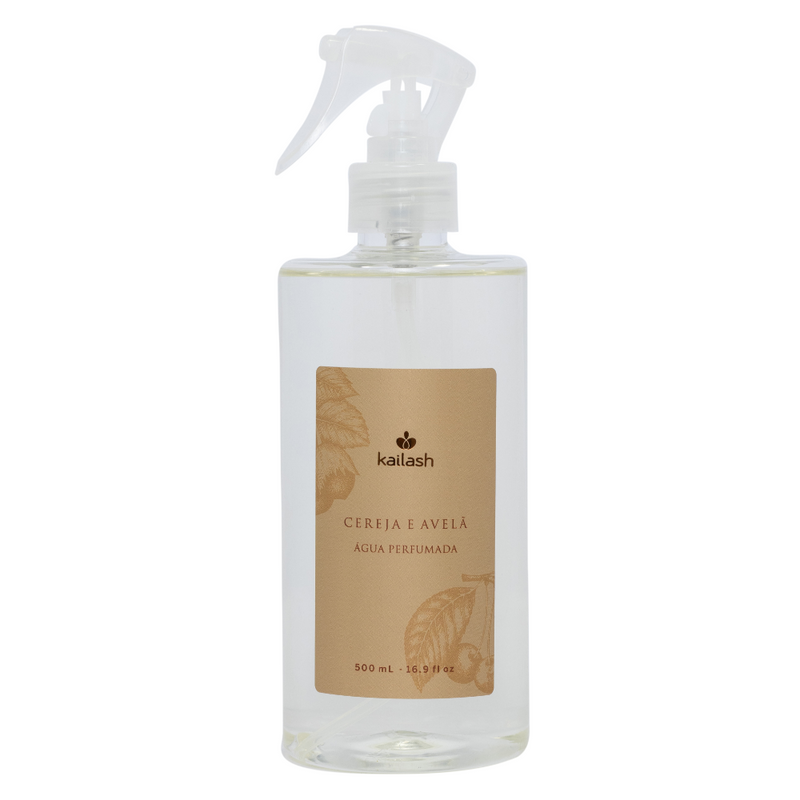 Água Perfumada Para Tecidos Cereja e Avelã 500ml - Kailash
