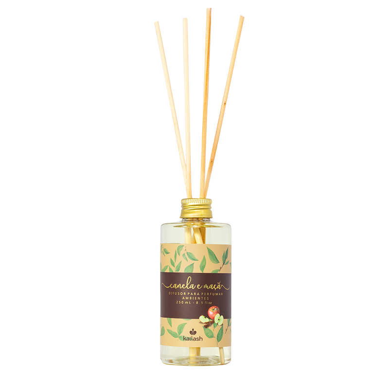 Difusor Econômico Para Perfumar Ambientes 250ml Maçã e Canela - Kailash